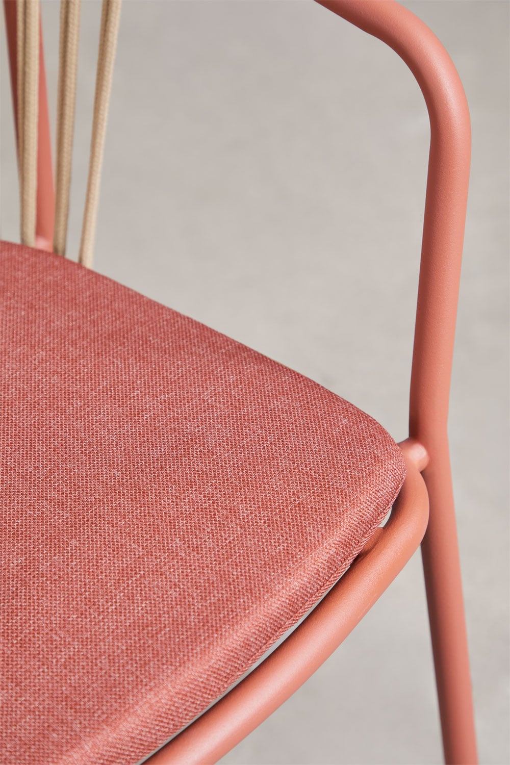 Pack of 4 high stools in steel and braided rope Oklahoma, gallery image 5