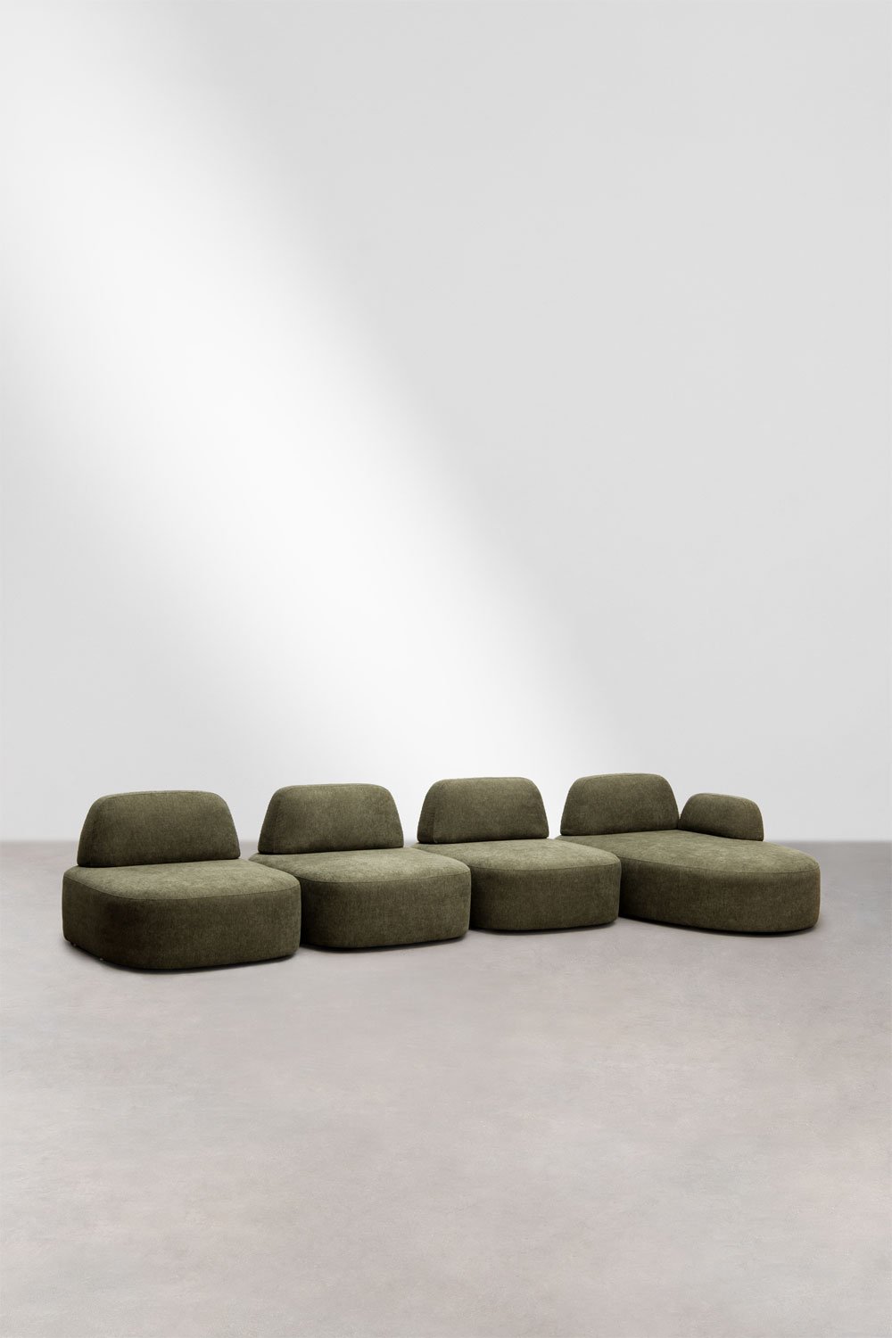 4-piece right modular chaise longue sofa upholstered Giorgia, gallery image 1