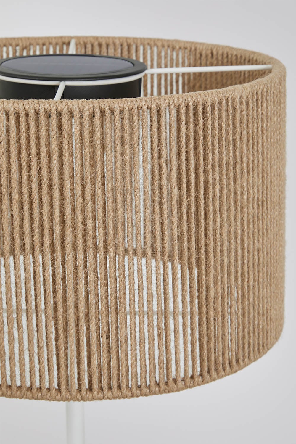 Wireless LED Solar Floor Lamp for Outdoor Use in Iron and Braided Rope Krabi, gallery image 4