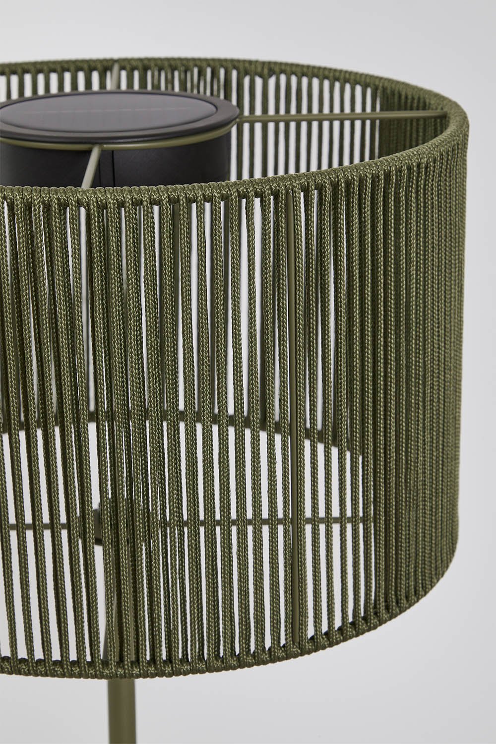 Wireless LED Solar Floor Lamp for Outdoor Use in Iron and Braided Rope Krabi, gallery image 4