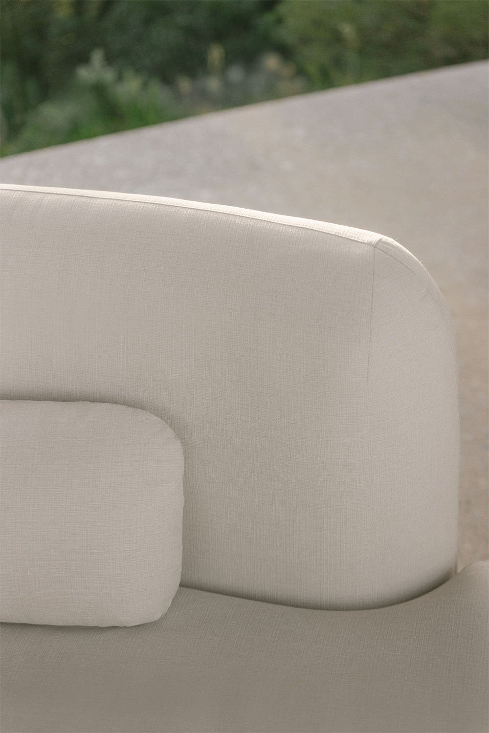 Left modular 3-piece garden chaise lounge sofa in acacia wood Gerard, gallery image 2