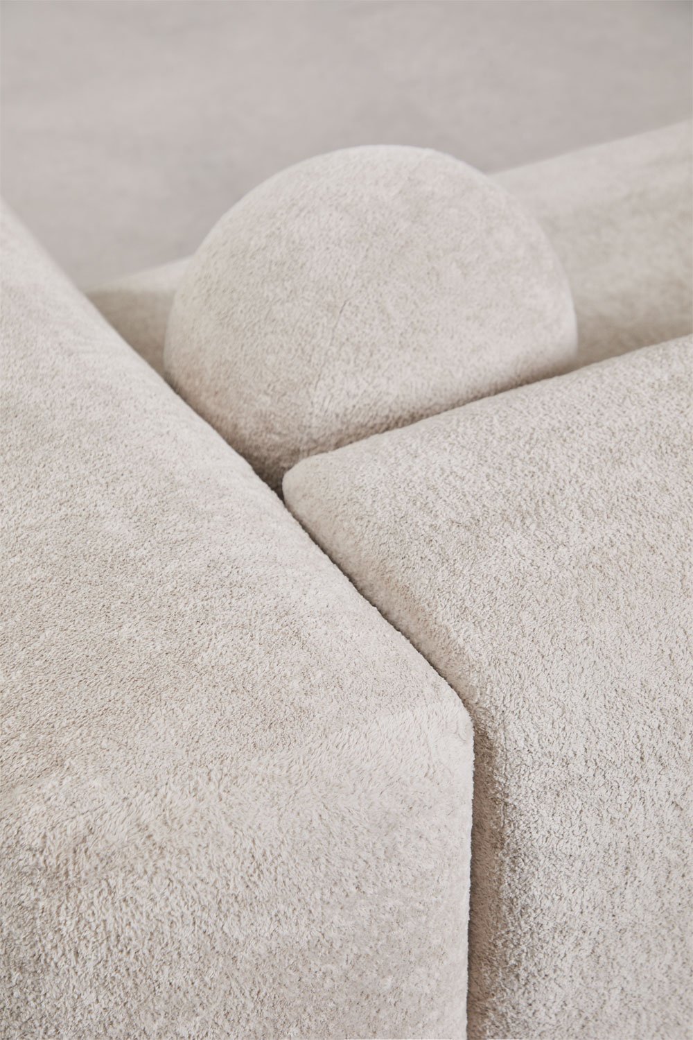 4-seater sofa upholstered vacuum-packed with acacia wood base Angelan, gallery image 4