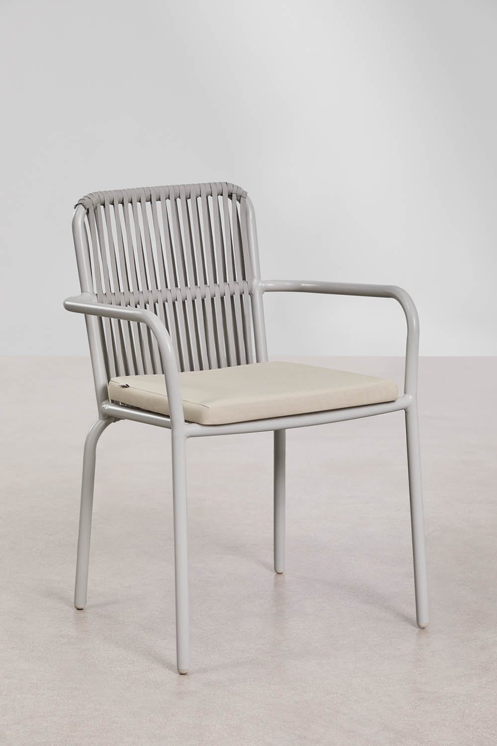 Stackable dining chair with aluminum armrests Alberta, gallery image 1