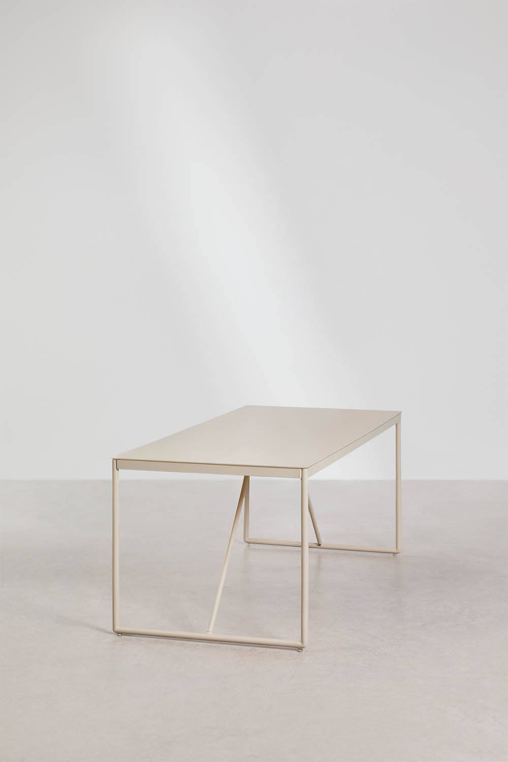 Rectangular table set 185x85 cm and 6 folding director chairs for garden in Melida steel, gallery image 4