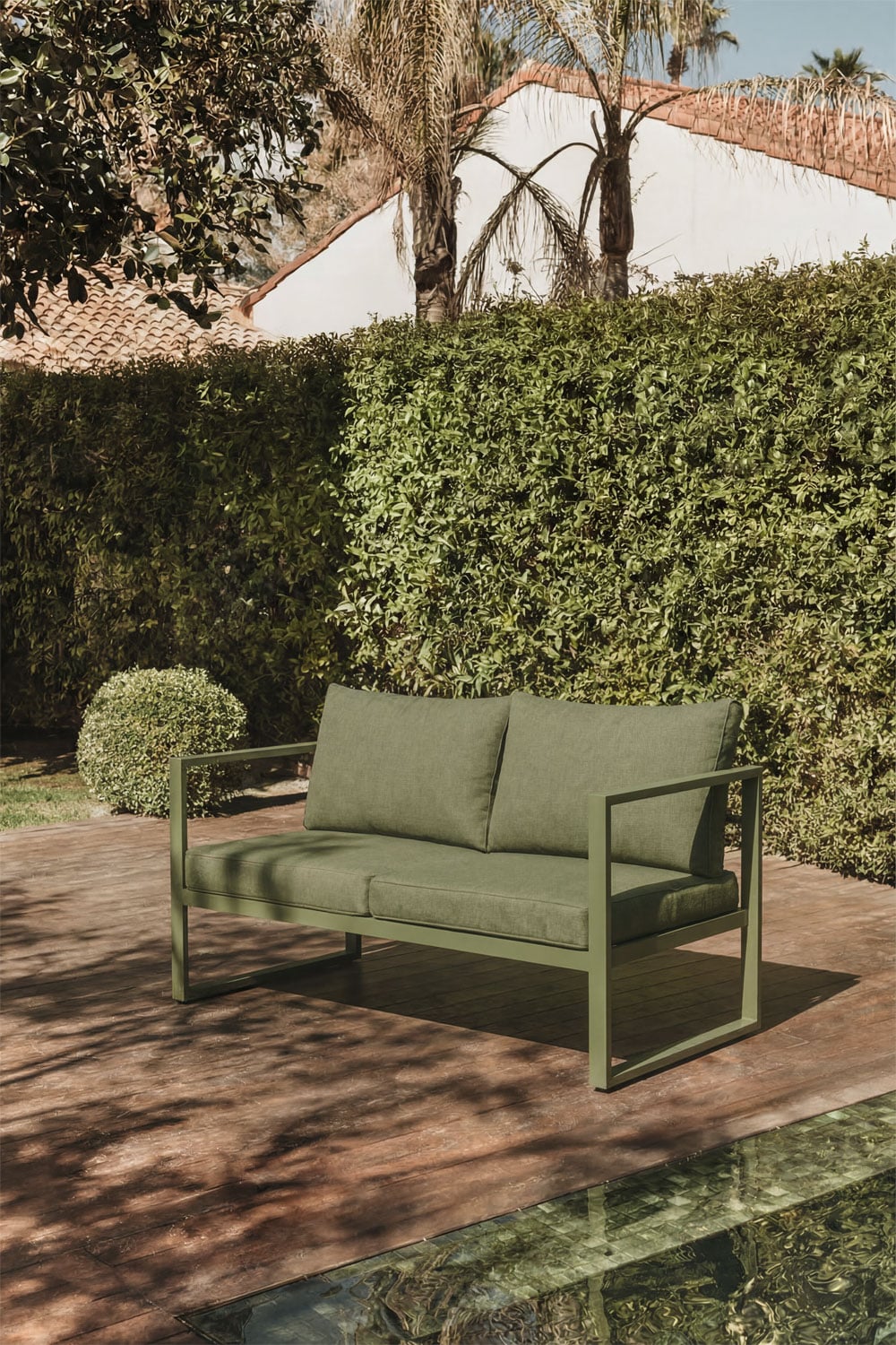 2-seater Lipov aluminum garden sofa, gallery image 1
