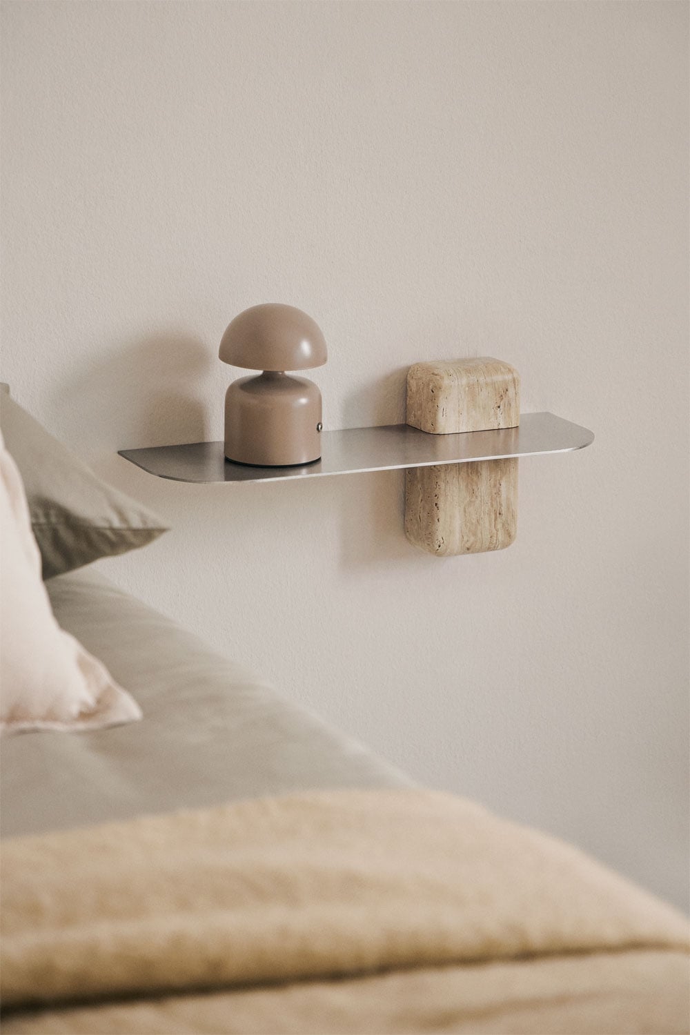 Pack of 2 floating bedside tables 45x15 cm in Serbian stainless steel, gallery image 1