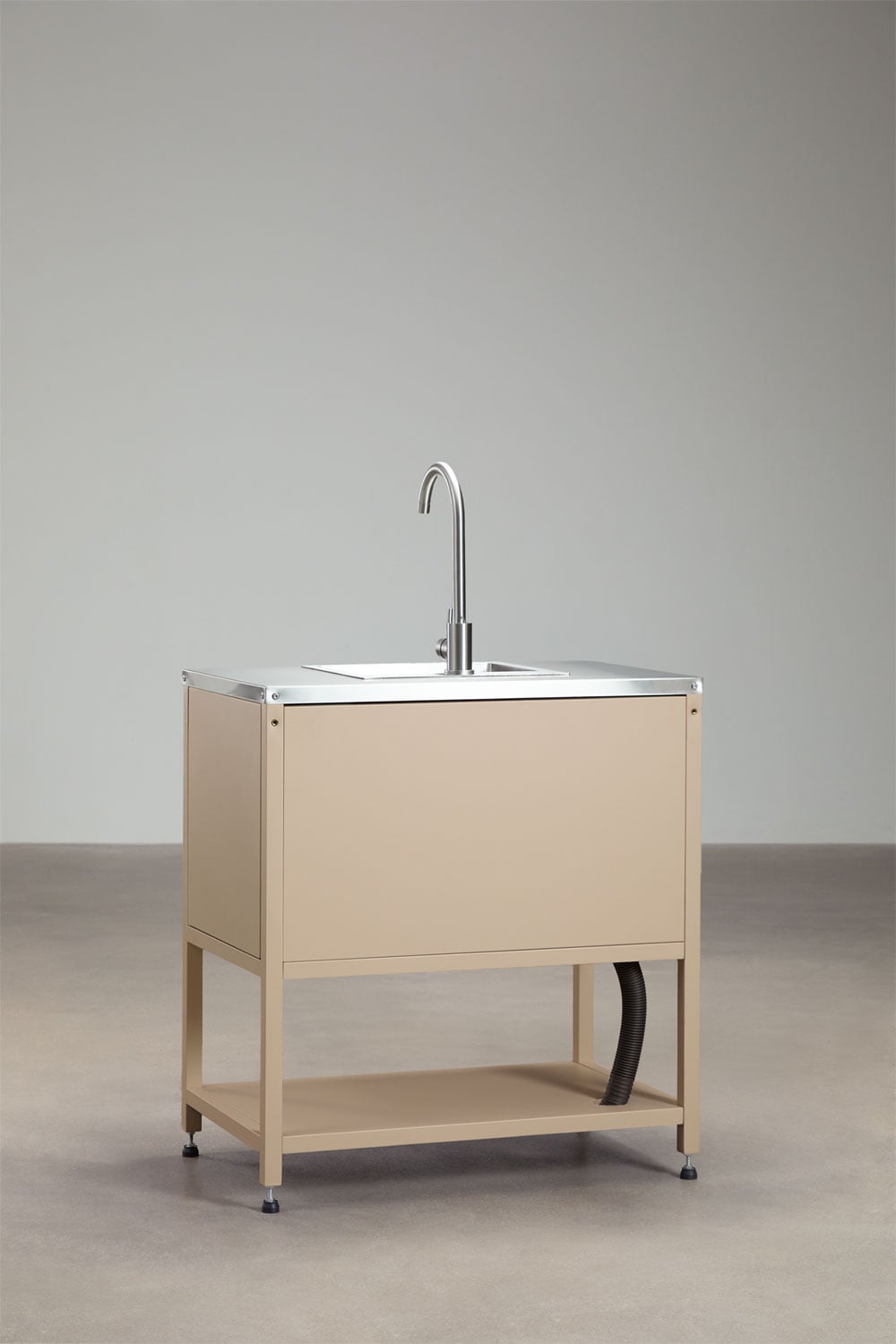 Outdoor modular kitchen storage module with sink in Savona steel, gallery image 4