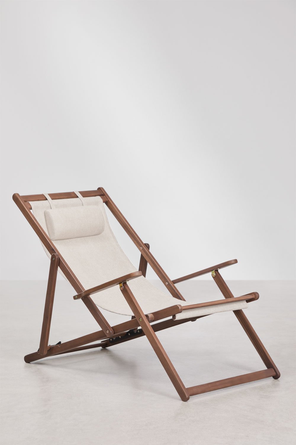 Folding hammock with cushion in Rondonia acacia wood, gallery image 1