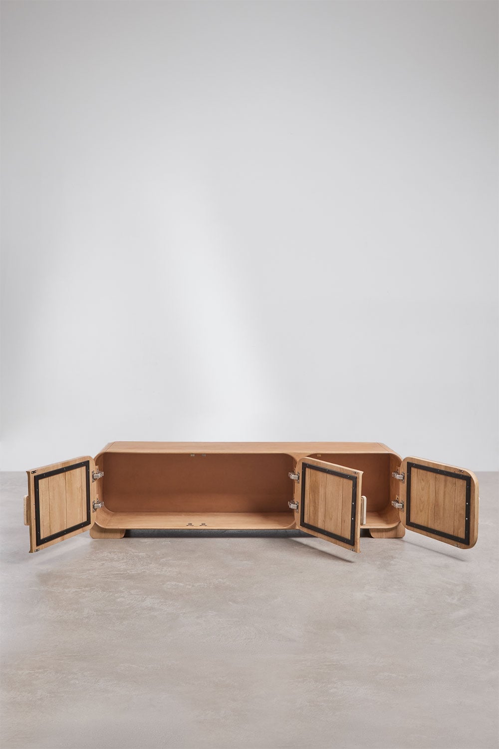 Kivalina TV cabinet in mango wood and travertine, gallery image 5