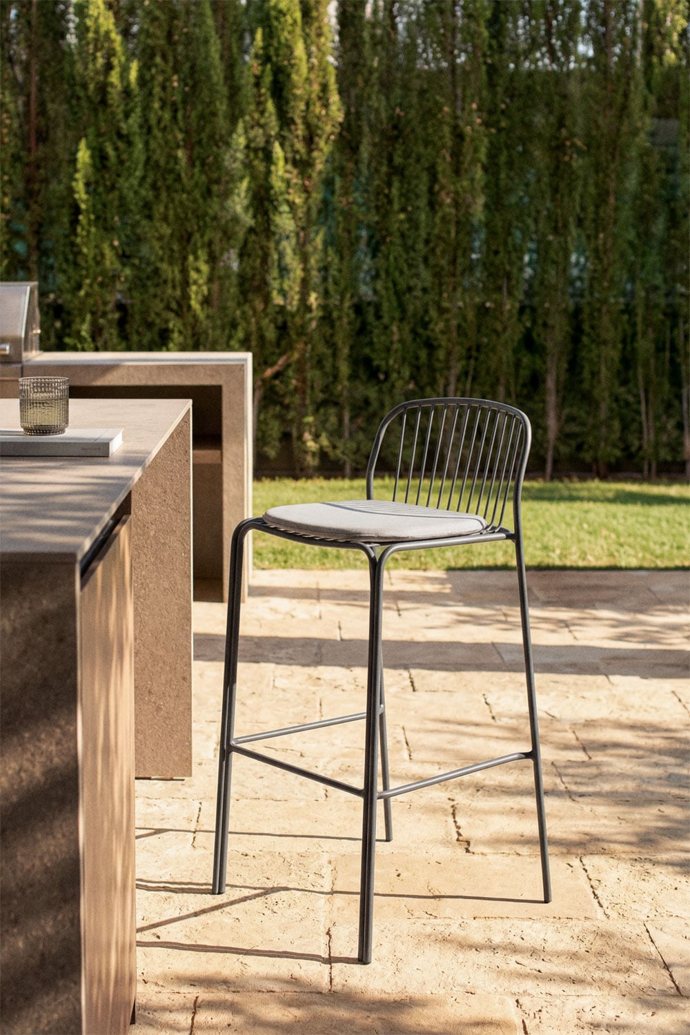 Anerina steel garden bar stool, gallery image 1