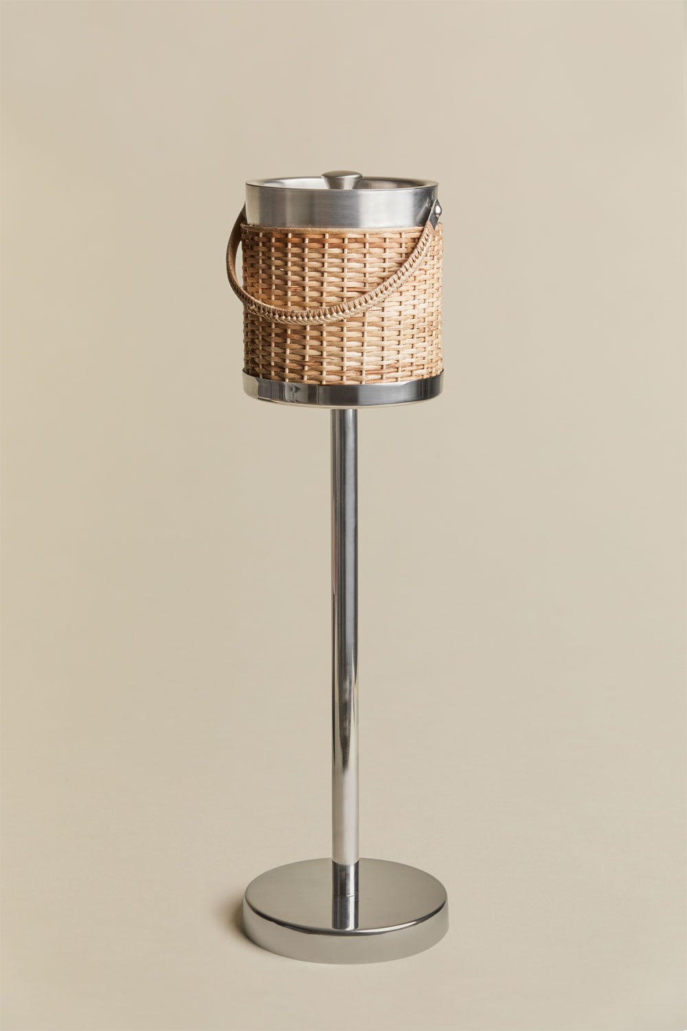 Ice bucket with stainless steel stand and bamboo Dakomi, gallery image 1