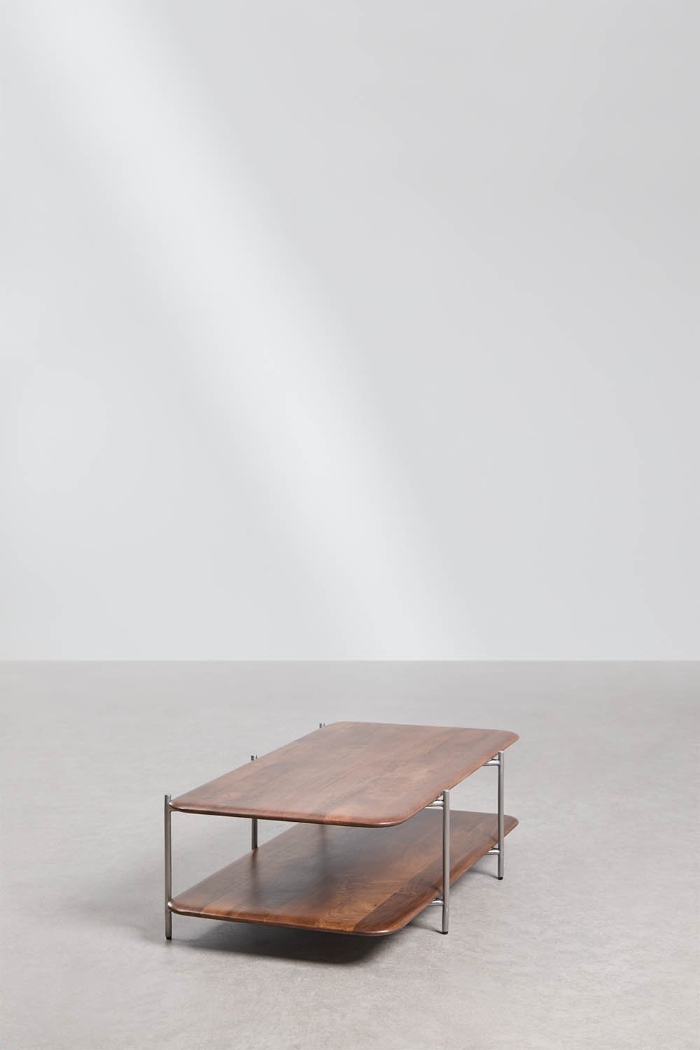 Rectangular coffee table 120x60 cm in mango wood and stainless steel Vimara, gallery image 4