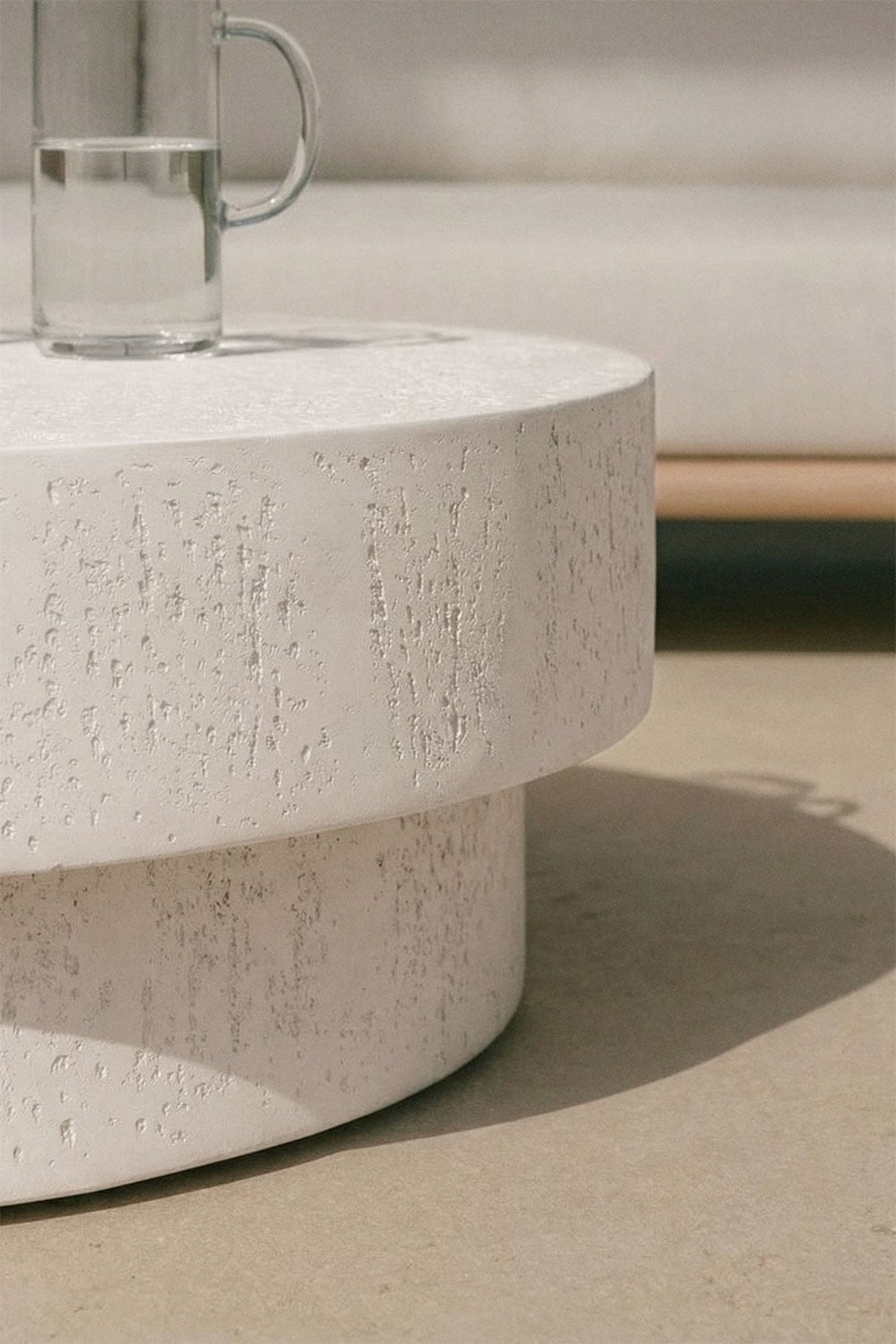 Selara round cement garden coffee table, gallery image 2