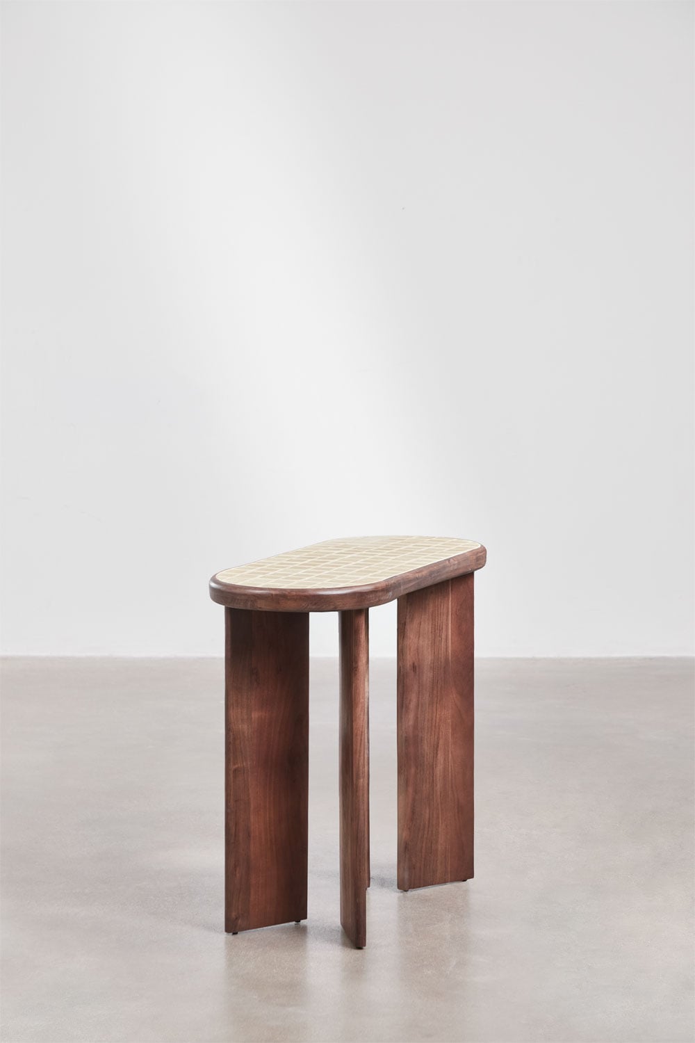 Aitana 100x40 cm acacia wood and tile hallway console table, gallery image 2