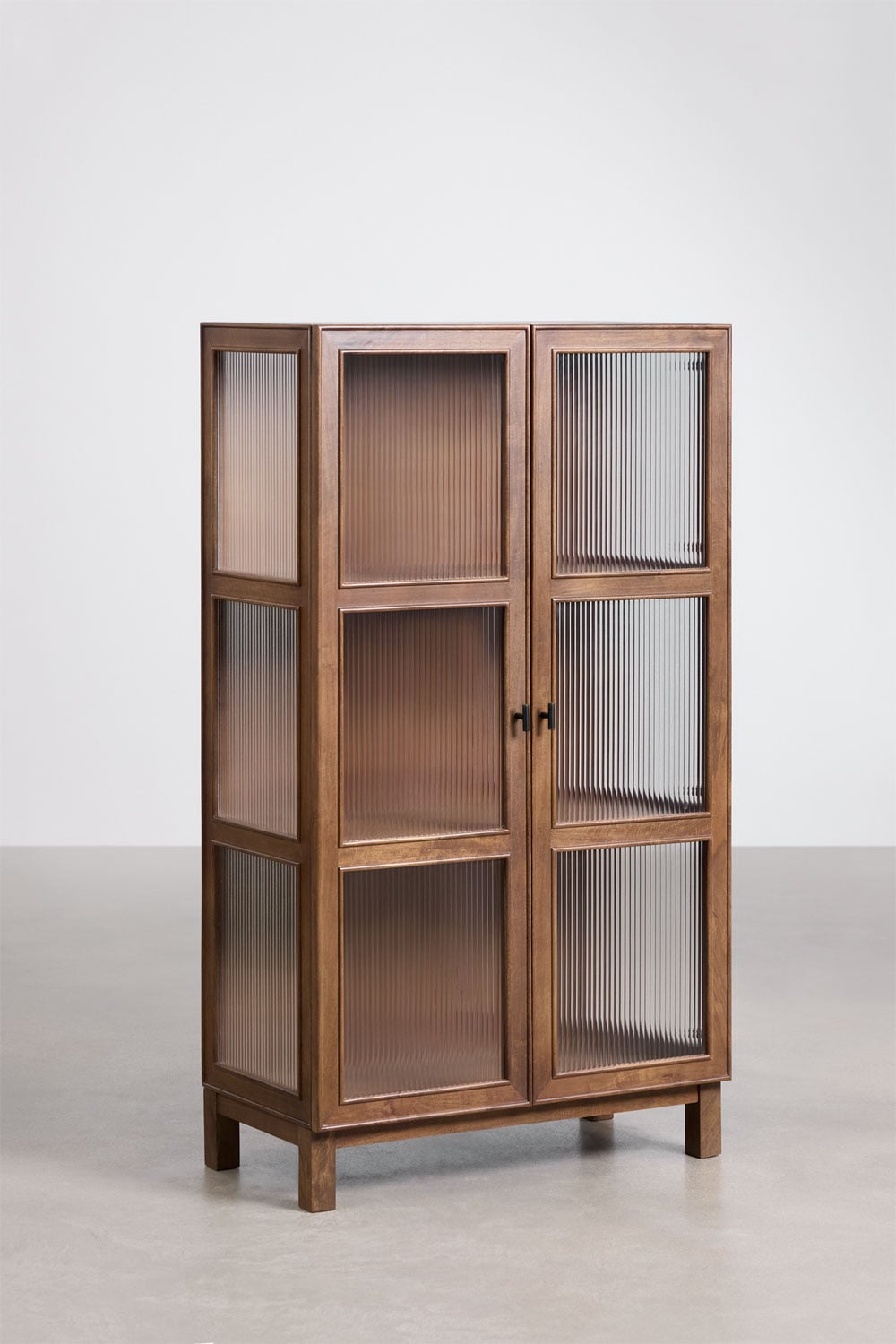 Ildara mango wood and glass display cabinet, gallery image 1