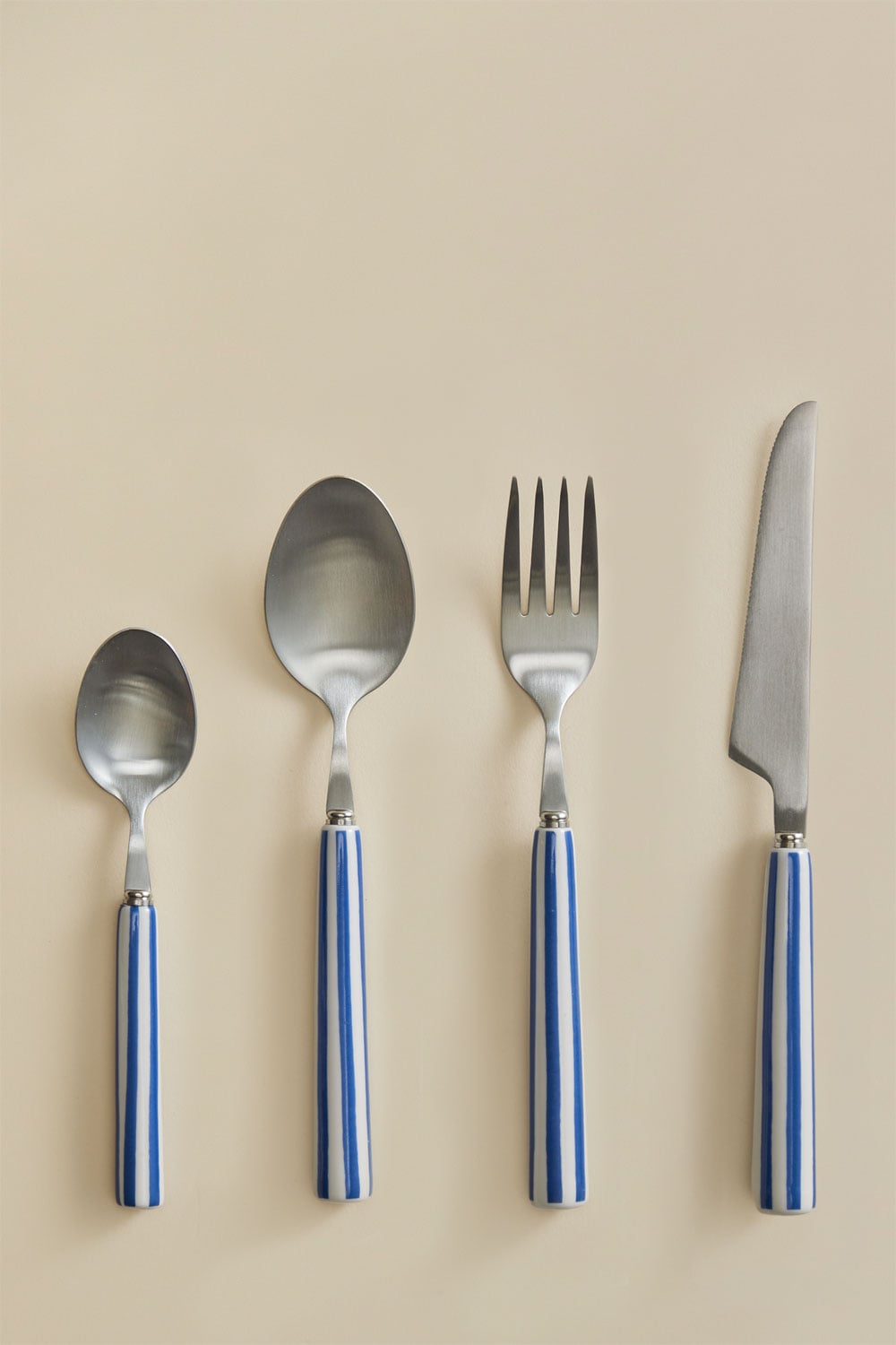 16-piece cutlery set in stainless steel and ceramic Ireli, gallery image 2
