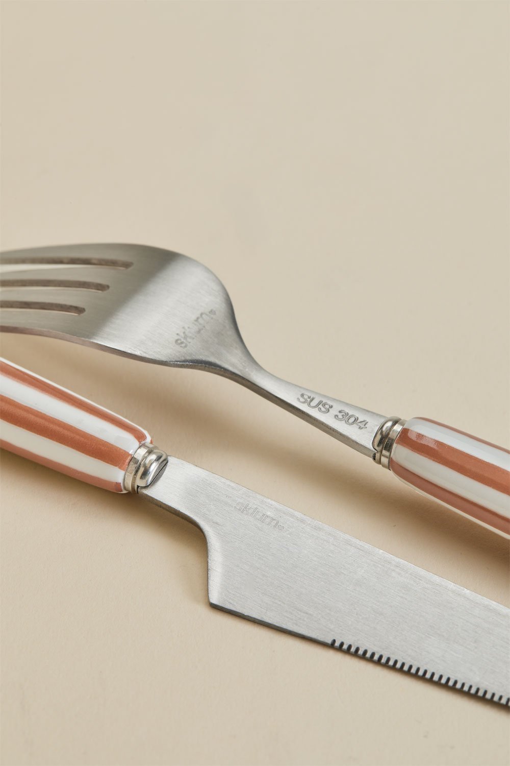 16-piece cutlery set in stainless steel and ceramic Ireli, gallery image 7