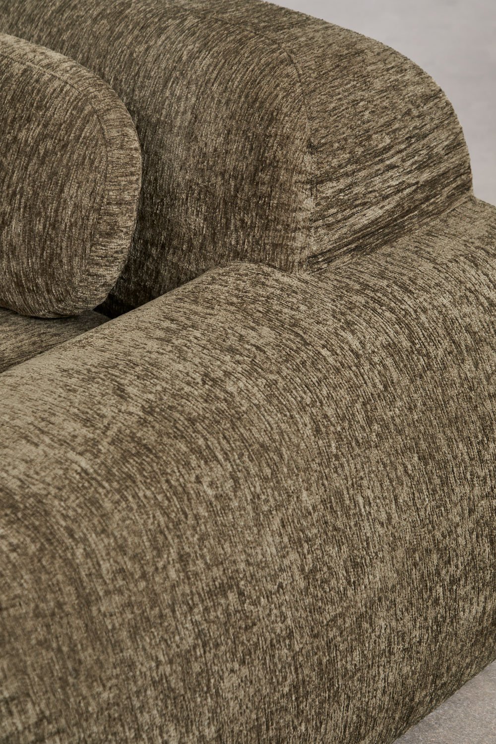 Right corner module with armrest for modular sofa in vacuum-packed chenille Merida, gallery image 2