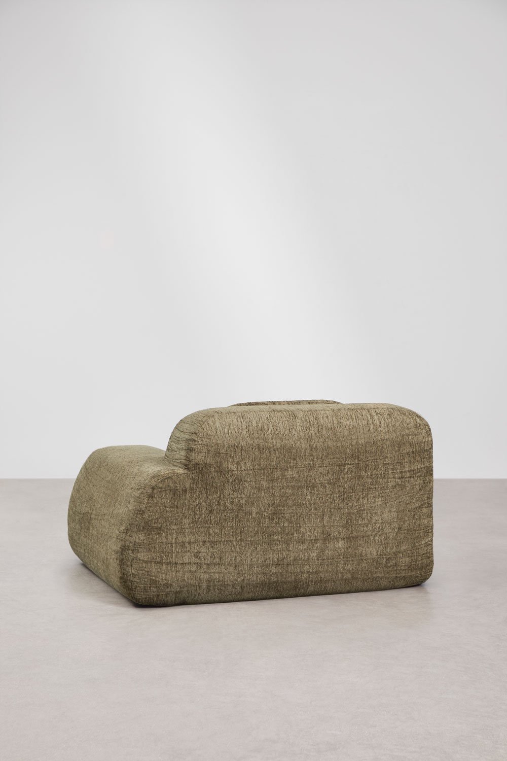 Right corner module with armrest for modular sofa in vacuum-packed chenille Merida, gallery image 4