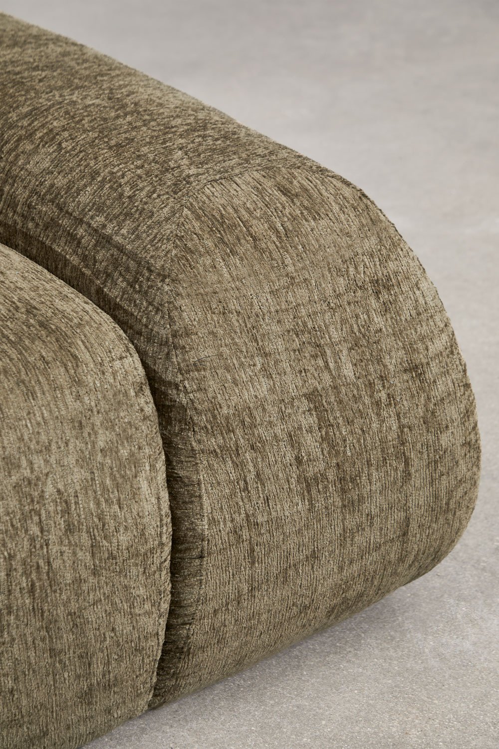 Right corner module with armrest for modular sofa in vacuum-packed chenille Merida, gallery image 5