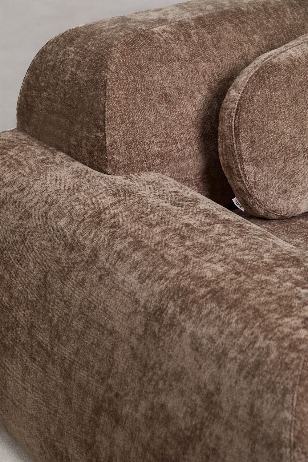 Left corner module with armrest for modular sofa in vacuum-packed chenille Merida, gallery image 2