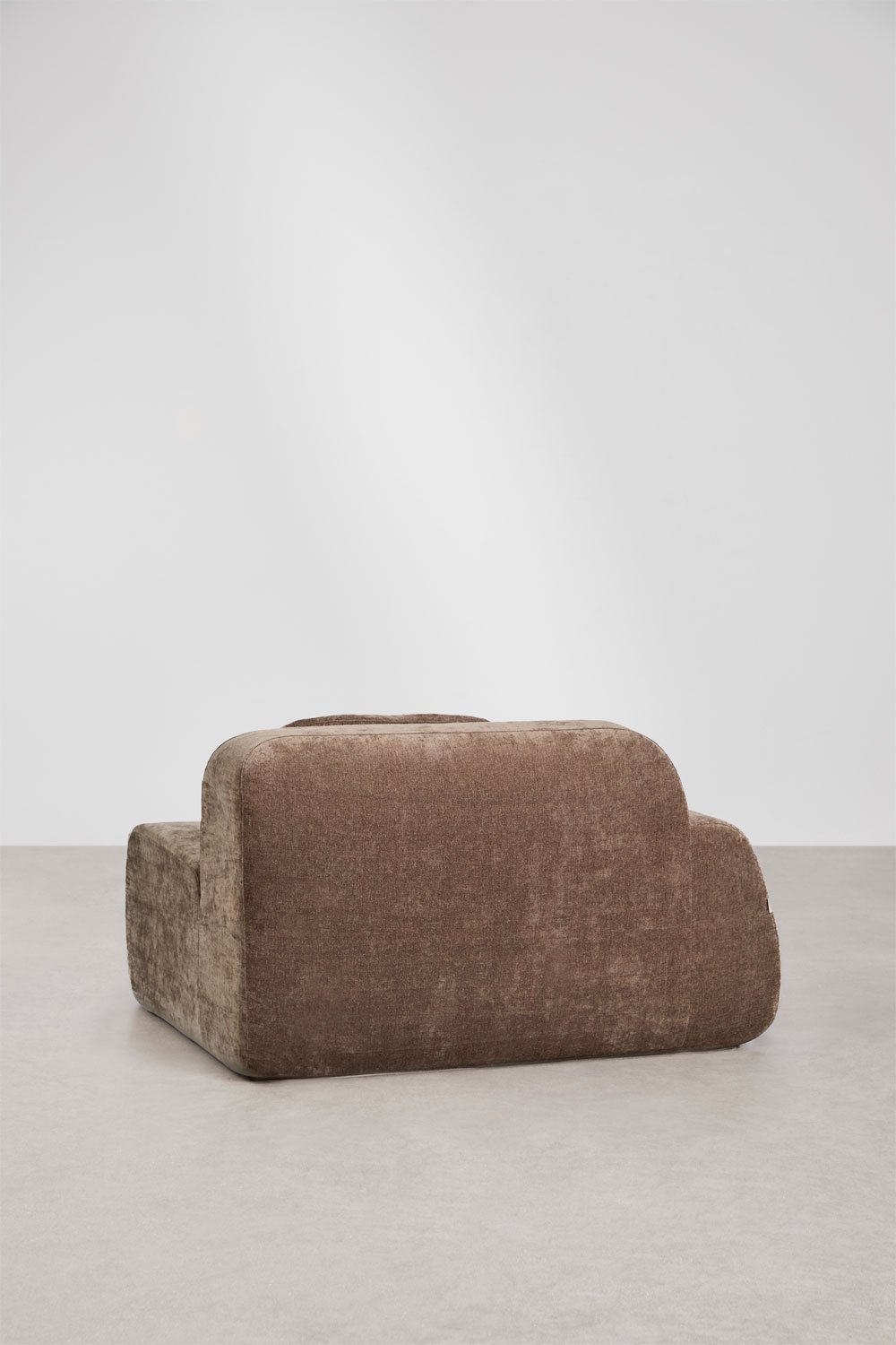 Left corner module with armrest for modular sofa in vacuum-packed chenille Merida, gallery image 4