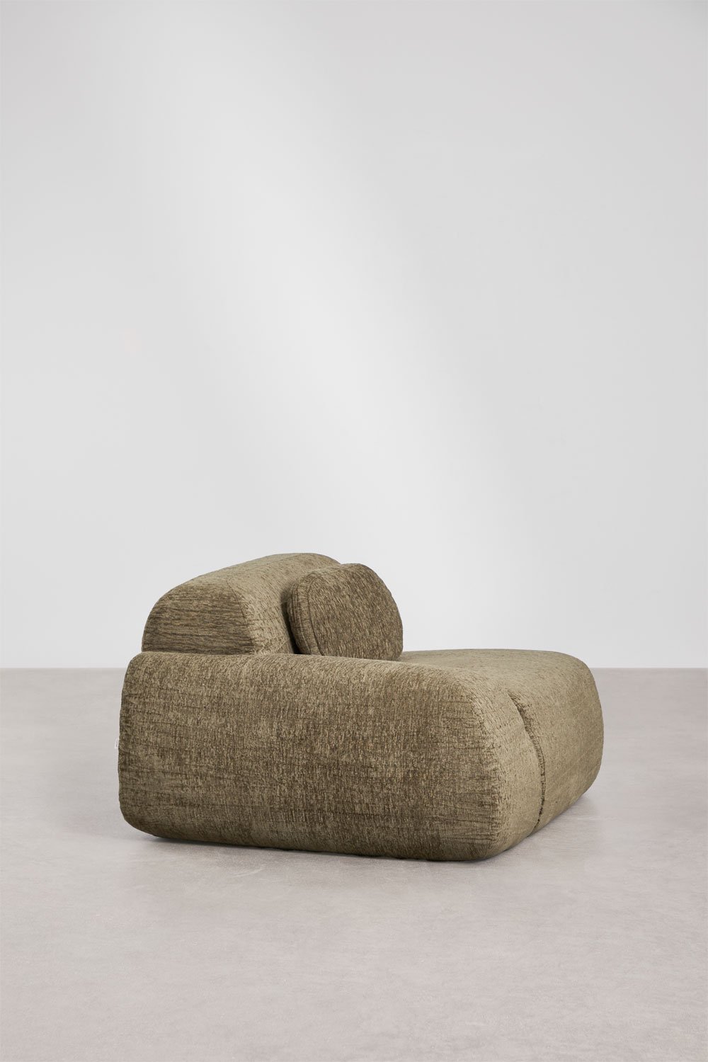 Left corner module with armrest for modular sofa in vacuum-packed chenille Merida, gallery image 3