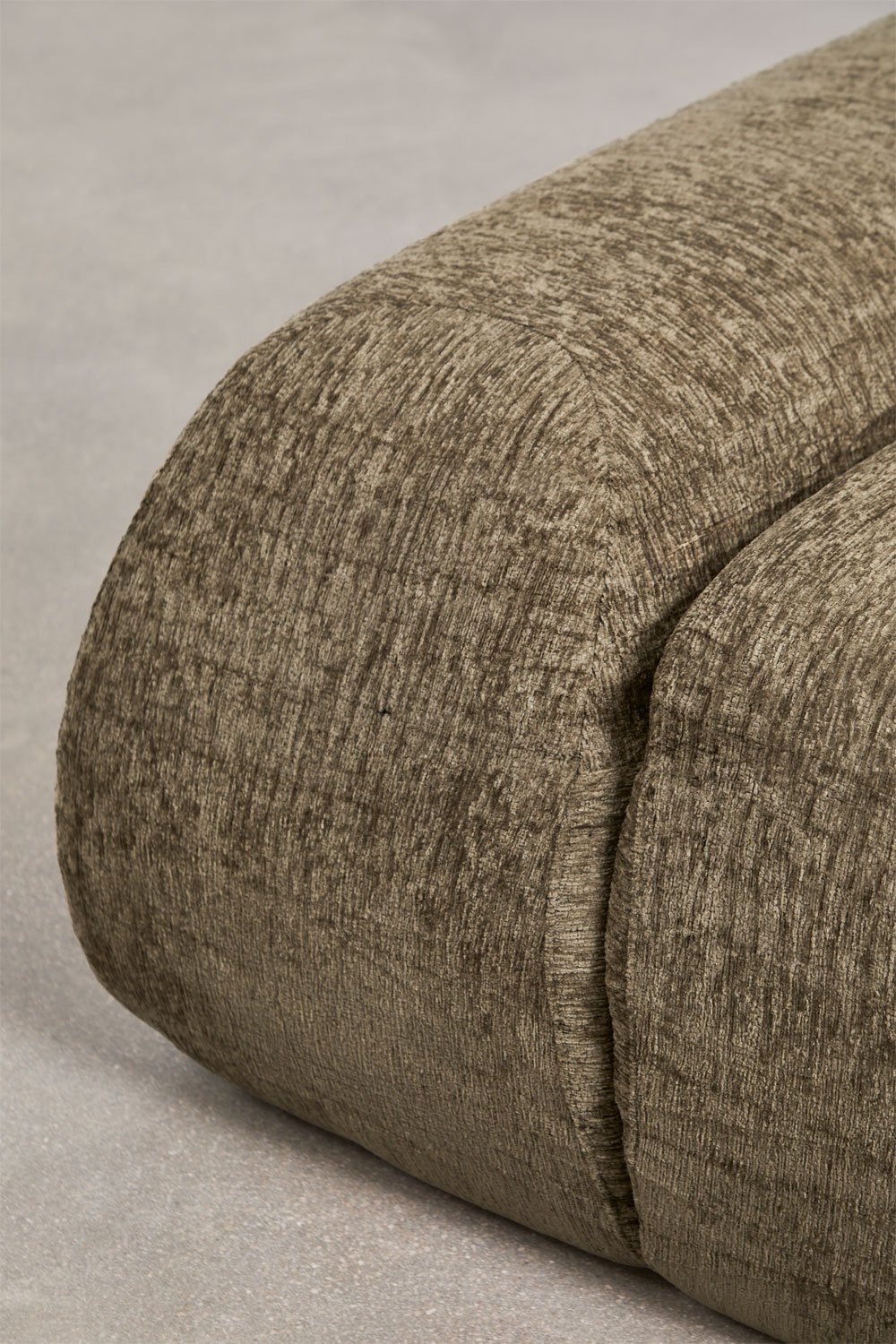 Left corner module with armrest for modular sofa in vacuum-packed chenille Merida, gallery image 5