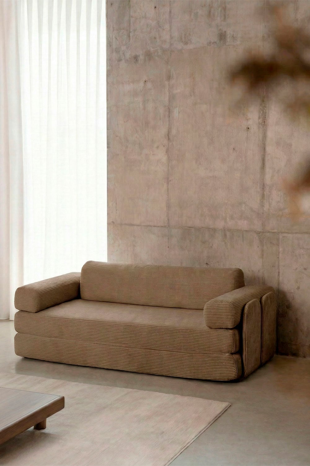Vacuum-packed 2-seater velvet sofa bed Paoly, gallery image 1