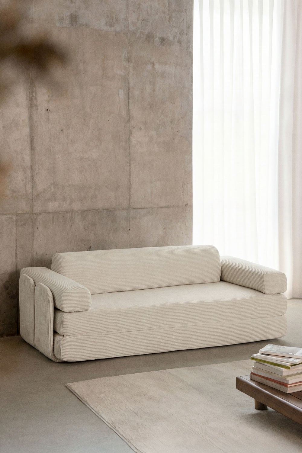Vacuum-packed 2-seater velvet sofa bed Paoly, gallery image 1