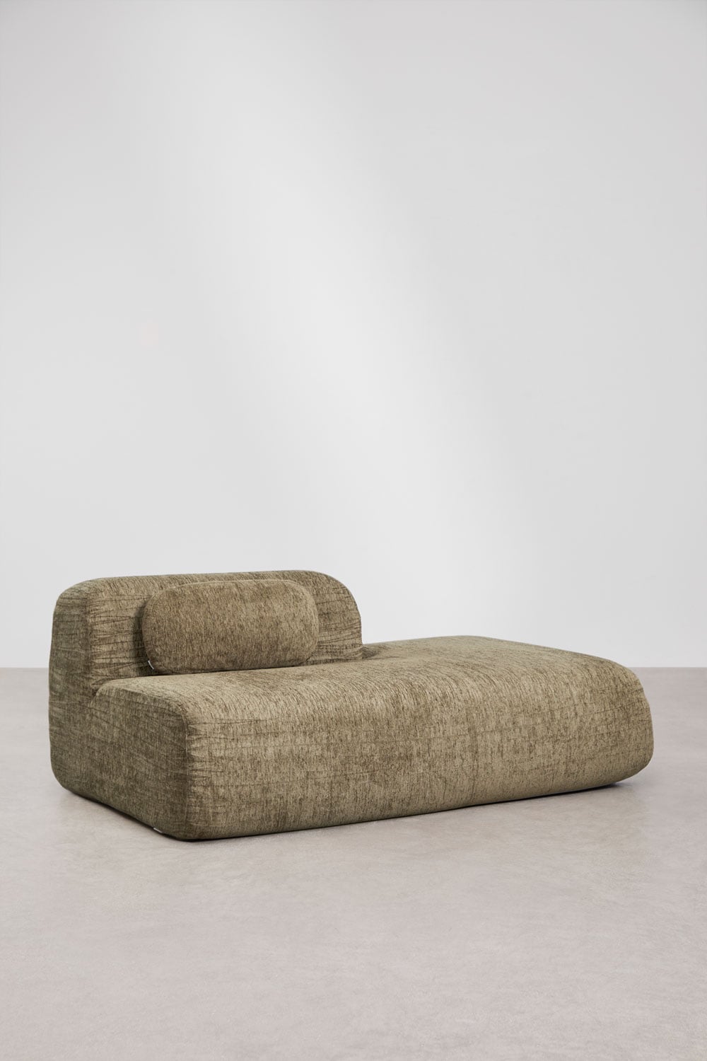 Right chaise module for modular sofa in vacuum-packed chenille Merida, gallery image 1