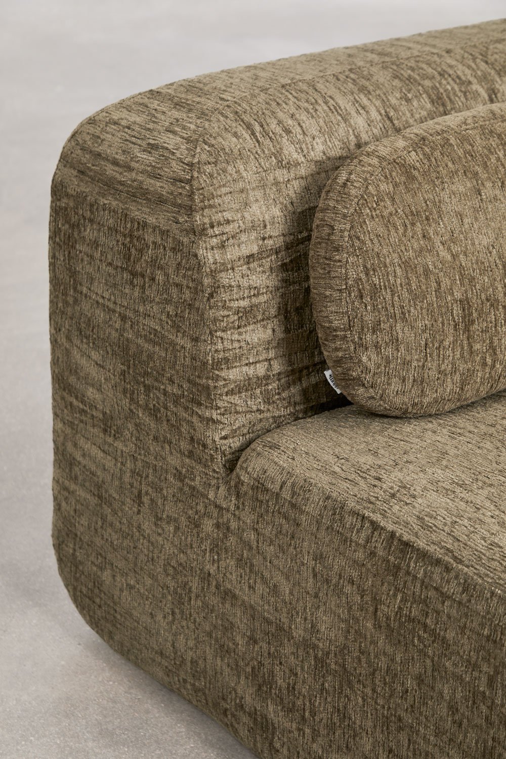 Right chaise module for modular sofa in vacuum-packed chenille Merida, gallery image 2