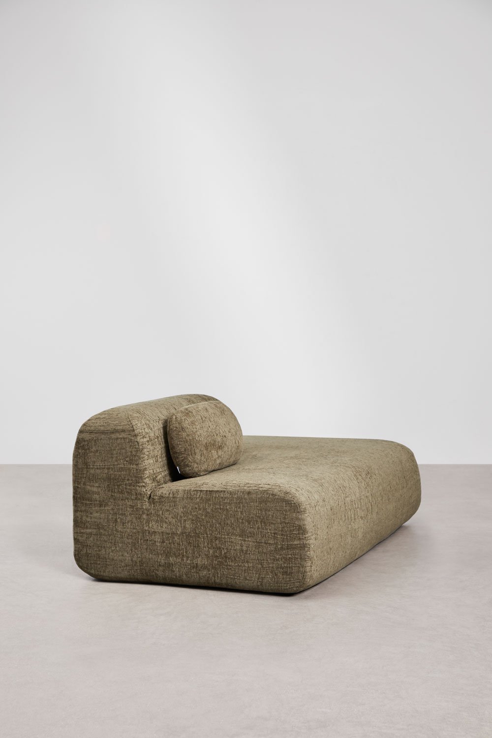 Right chaise module for modular sofa in vacuum-packed chenille Merida, gallery image 3