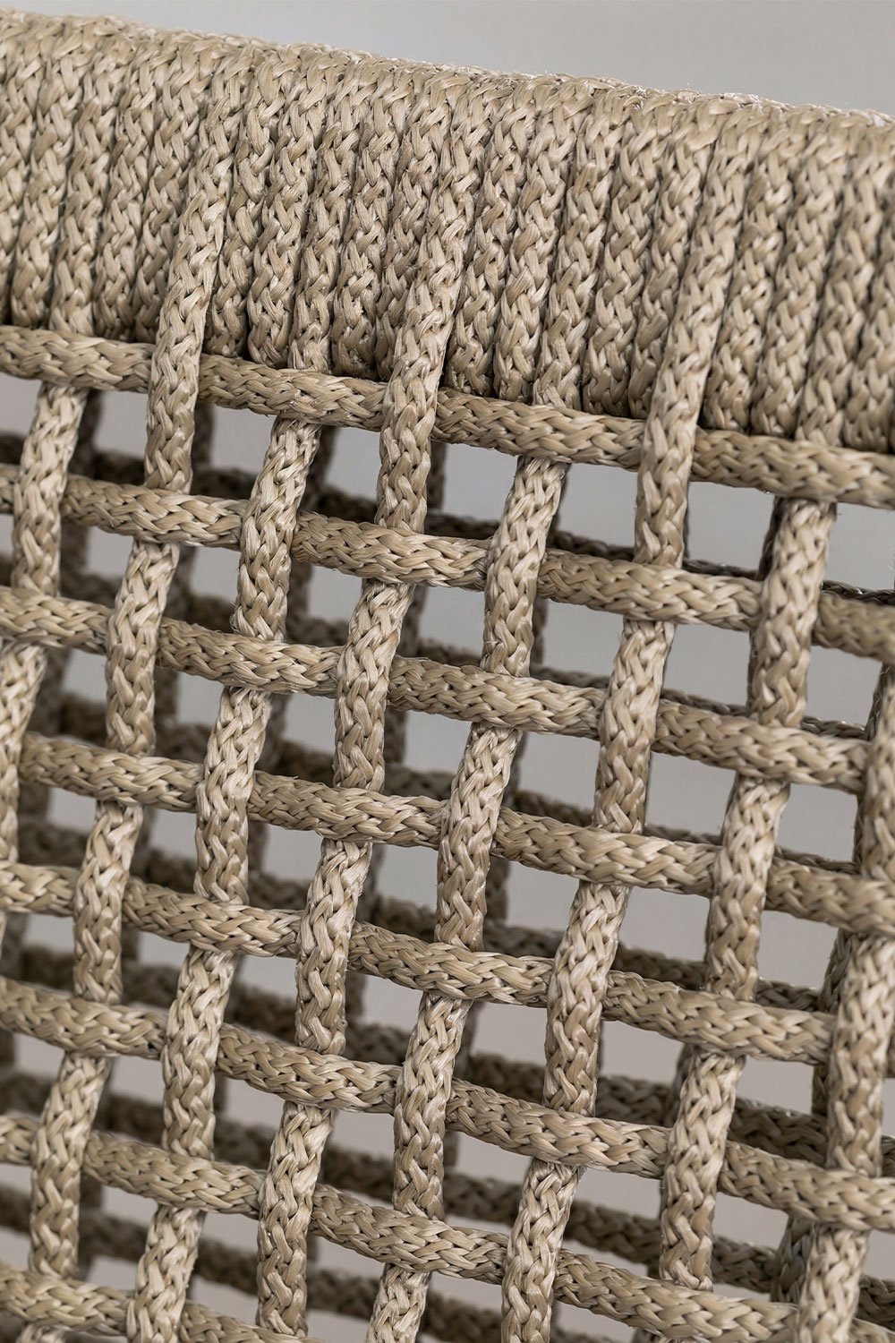 Tenay Square garden chair with acacia wood armrests and braided rope, gallery image 6