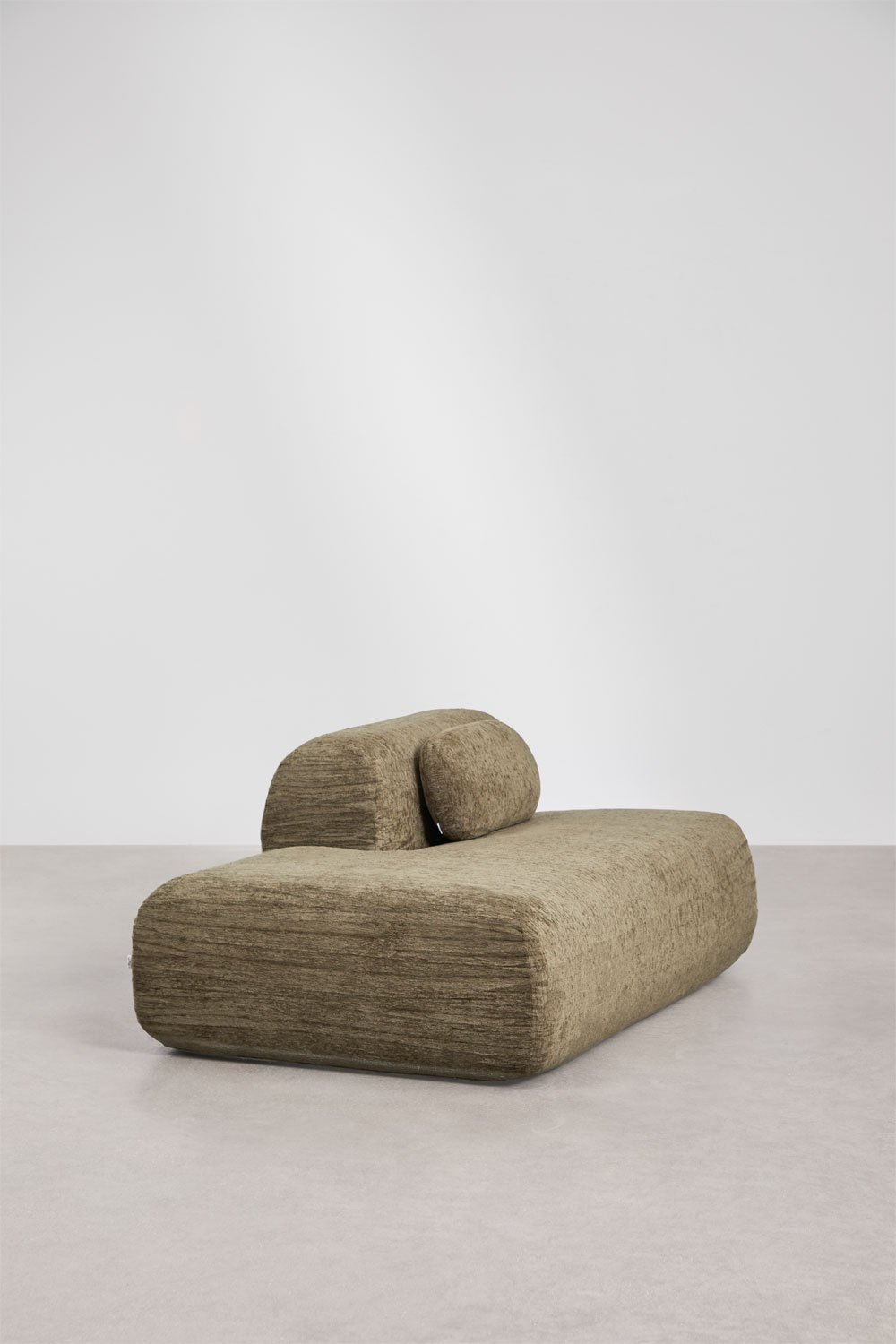 Left chaise module for modular sofa in vacuum-packed chenille Merida, gallery image 3