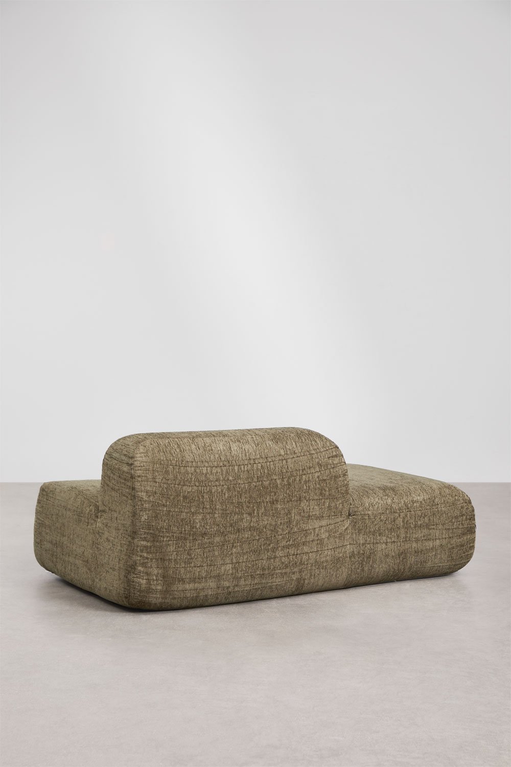 Left chaise module for modular sofa in vacuum-packed chenille Merida, gallery image 4