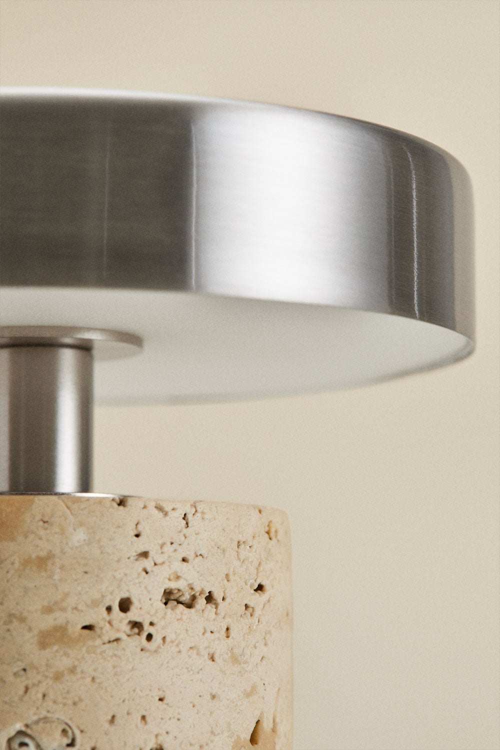 Wireless LED outdoor table lamp in iron and natural stone Isasia, gallery image 6