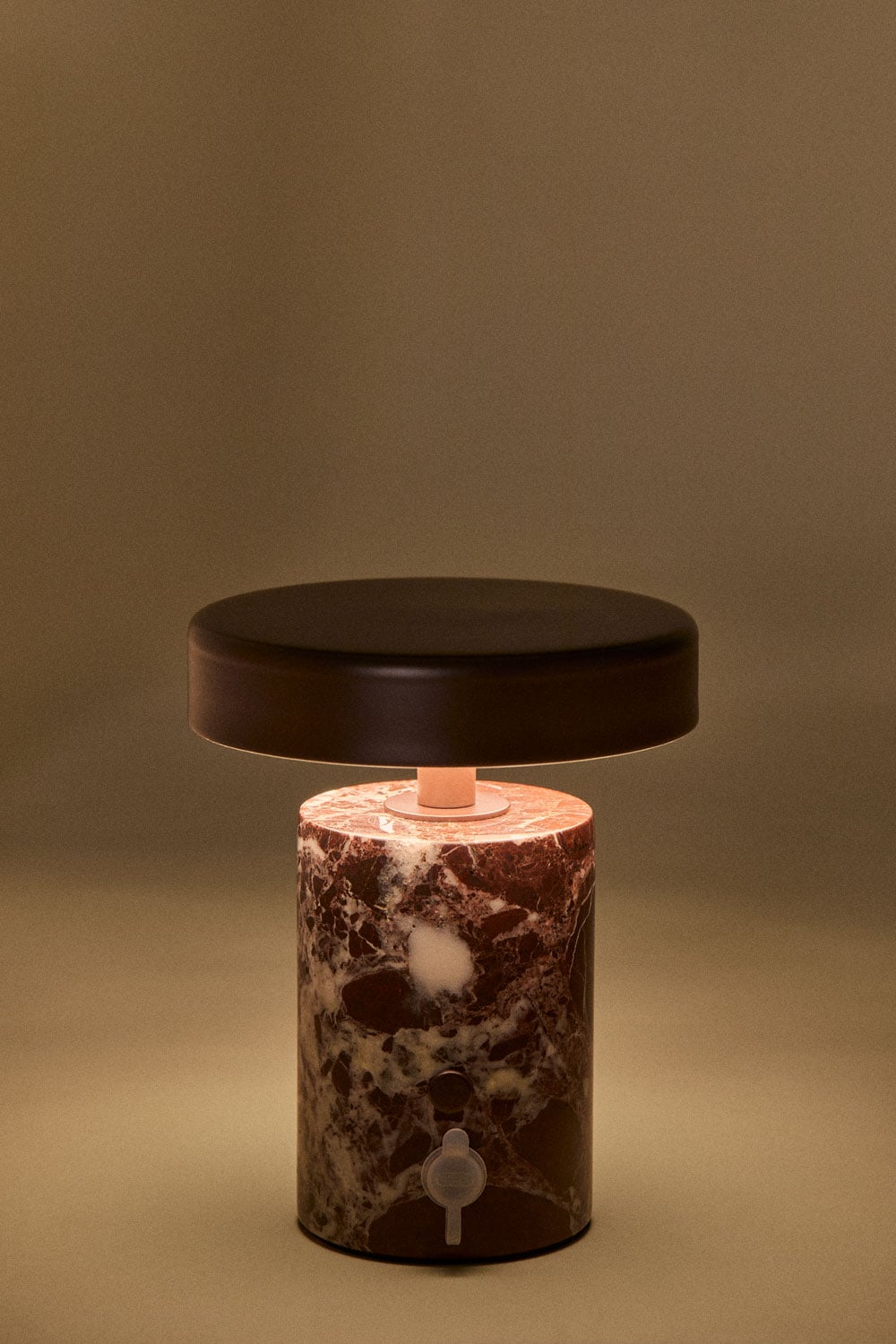 Isasia wireless LED table lamp in iron and natural stone, gallery image 3