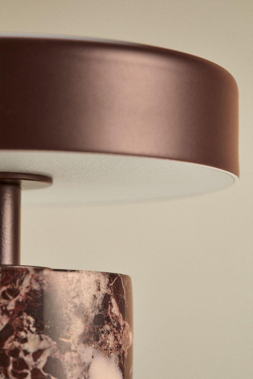 Isasia wireless LED table lamp in iron and natural stone, gallery image 4