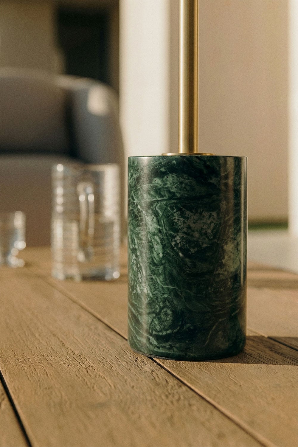 Wireless LED Outdoor Table Lamp in Iron and Natural Stone Arianny, gallery image 2