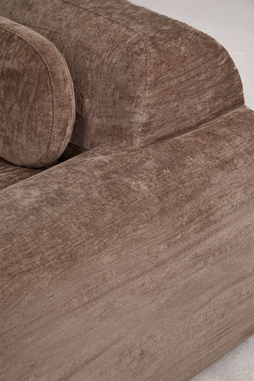 Right corner module with armrest for modular sofa in vacuum-packed chenille Merida, gallery image 2