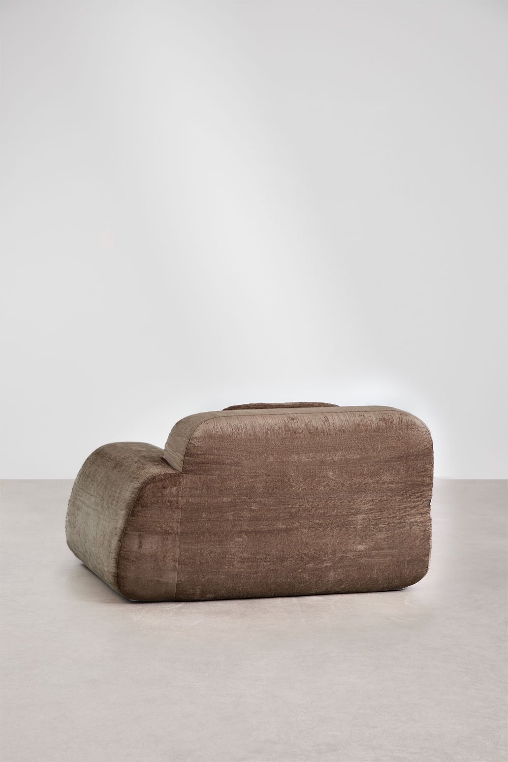 Right corner module with armrest for modular sofa in vacuum-packed chenille Merida, gallery image 4