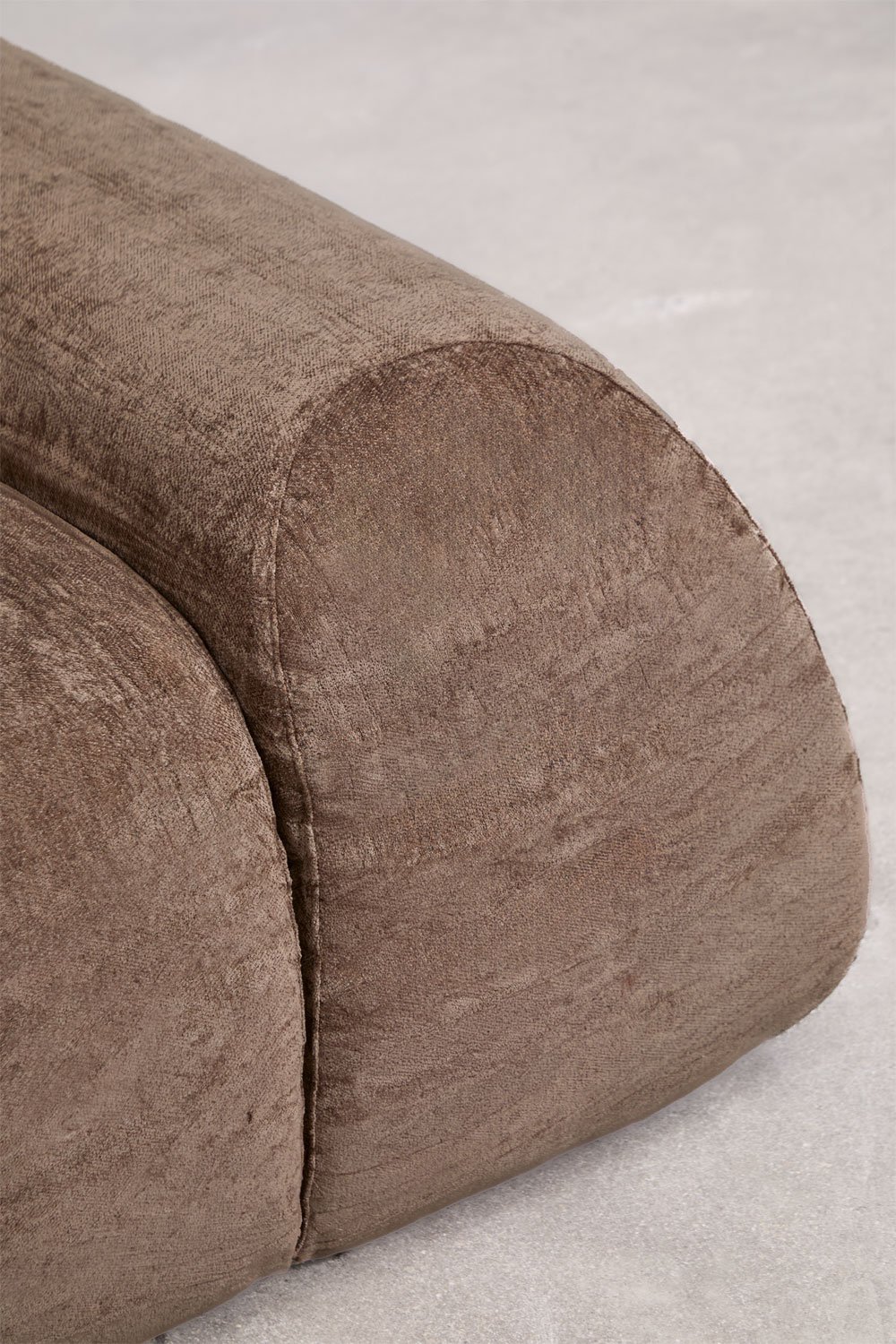 Right corner module with armrest for modular sofa in vacuum-packed chenille Merida, gallery image 5