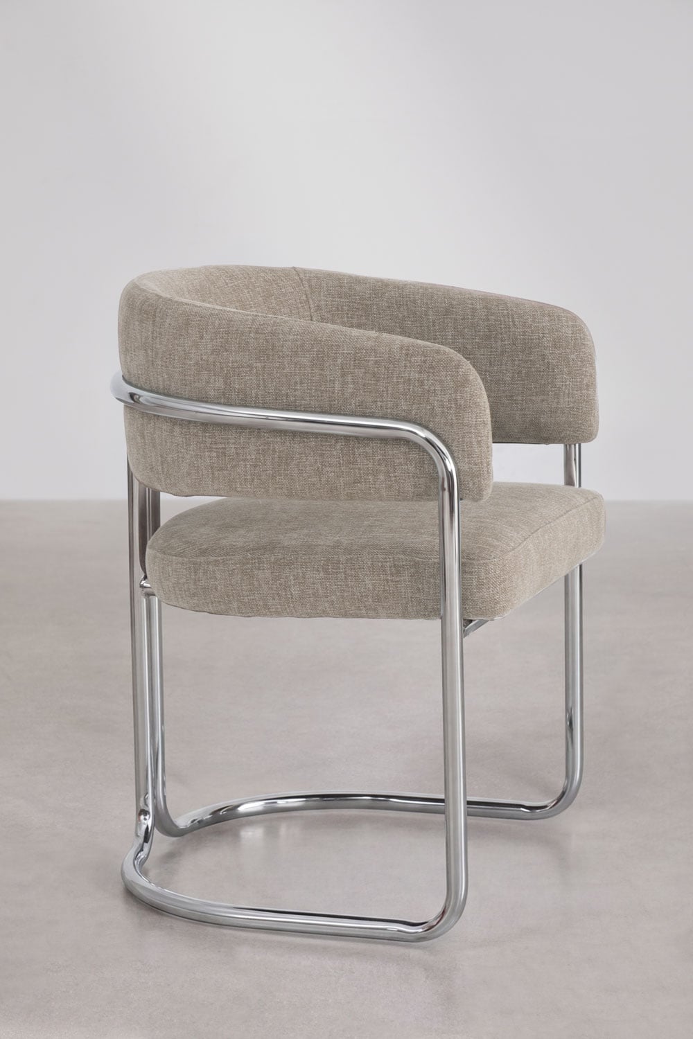 Zantria upholstered dining chair with armrests and iron frame, gallery image 2