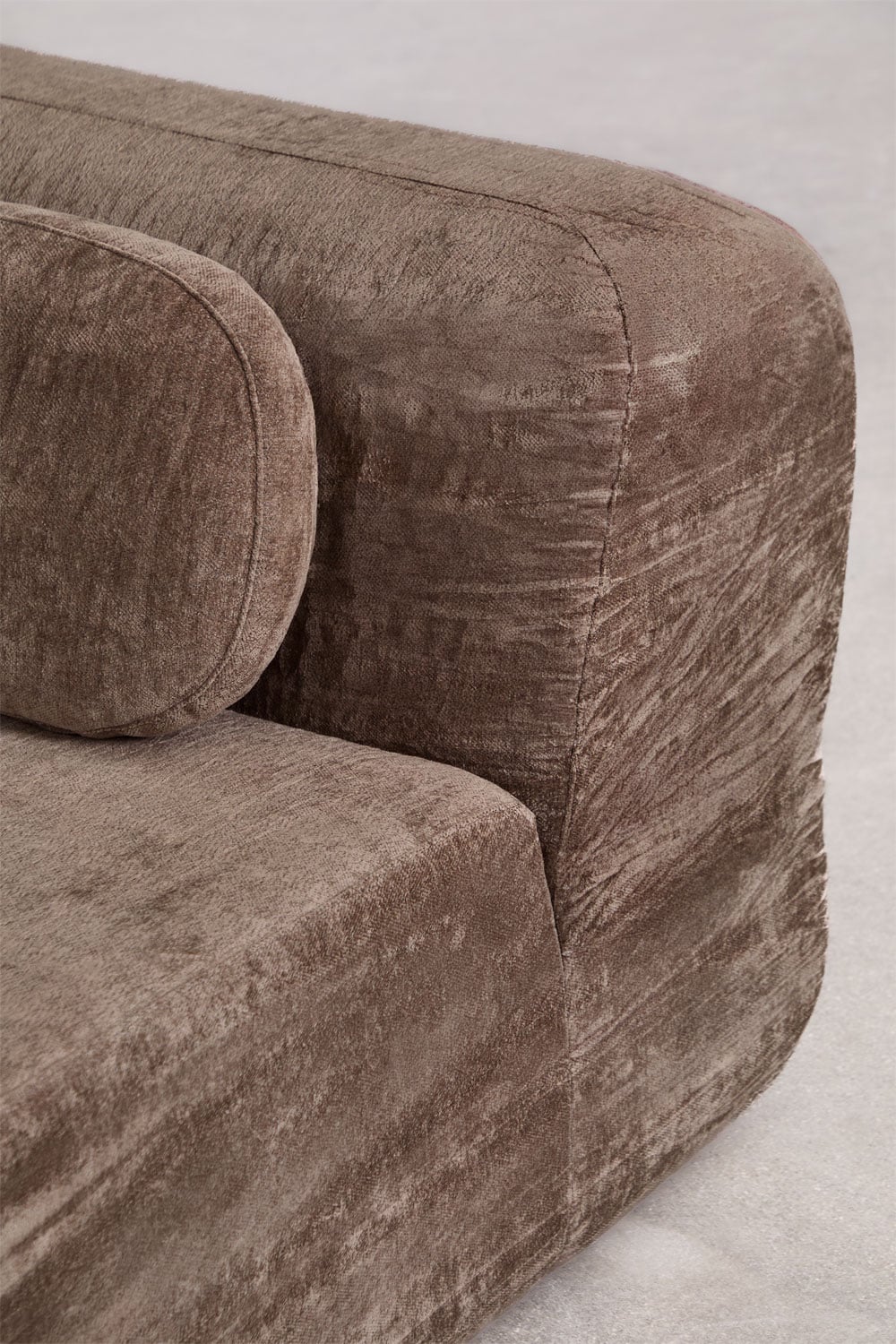 Left chaise module for modular sofa in vacuum-packed chenille Merida, gallery image 2