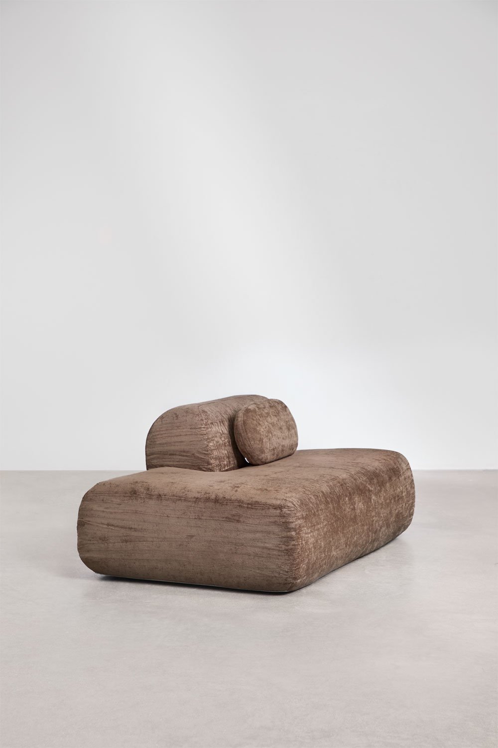 Left chaise module for modular sofa in vacuum-packed chenille Merida, gallery image 3