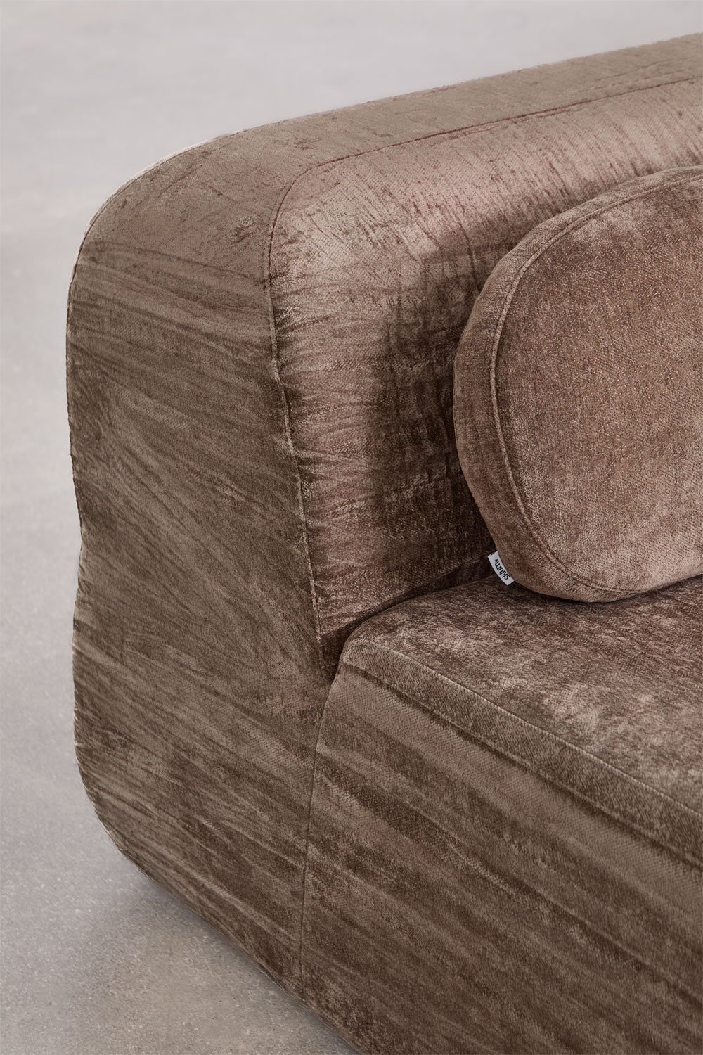 Right chaise module for modular sofa in vacuum-packed chenille Merida, gallery image 2