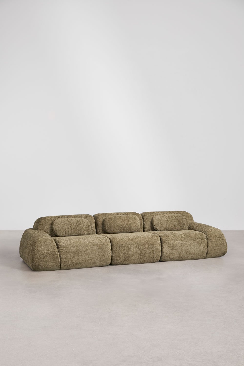 3-piece modular sofa in vacuum-packed chenille Merida, gallery image 1