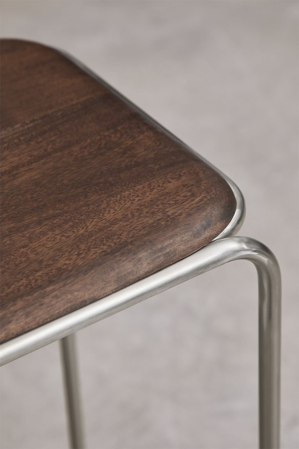 Altrex 120x35 cm acacia wood and stainless steel hallway console table, gallery image 3