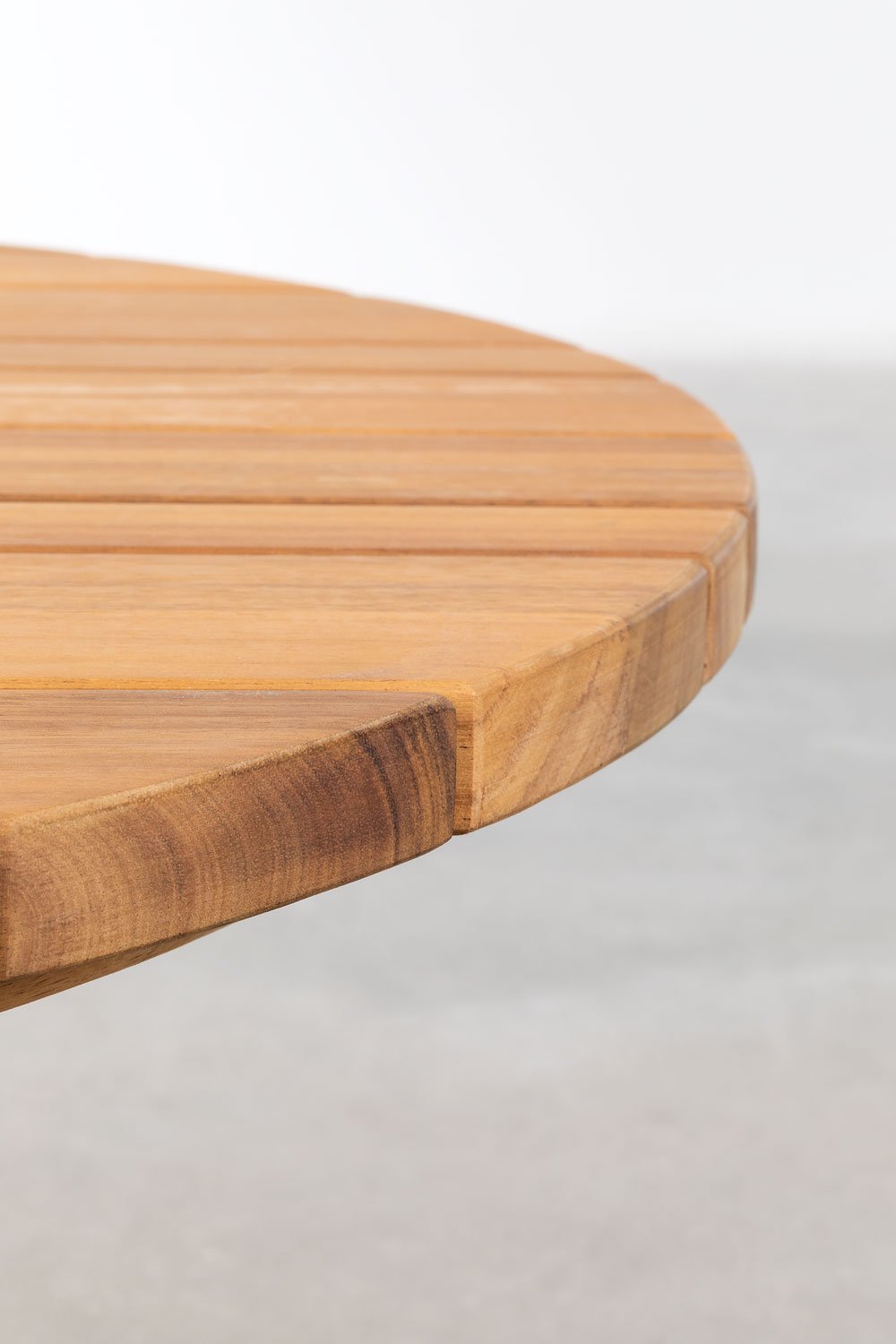 Round Ø80 cm garden coffee table in acacia wood Mura, gallery image 4